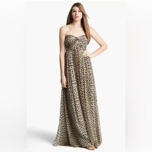 Jenny Yoo Leopard Aidan Convertible Maxi Dress Size 8
